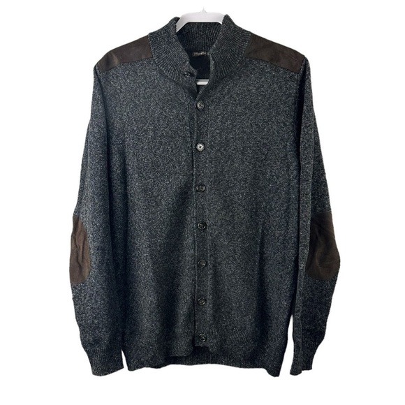 J.McLaughlin Cardigan Sweater Elbow Patches Grandpa Cardi - Picture 1 of 8